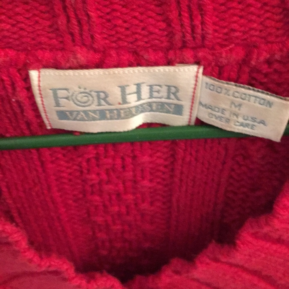 Van Heusen Red V-Neck Cable Knit Sweater - Picture 2 of 3